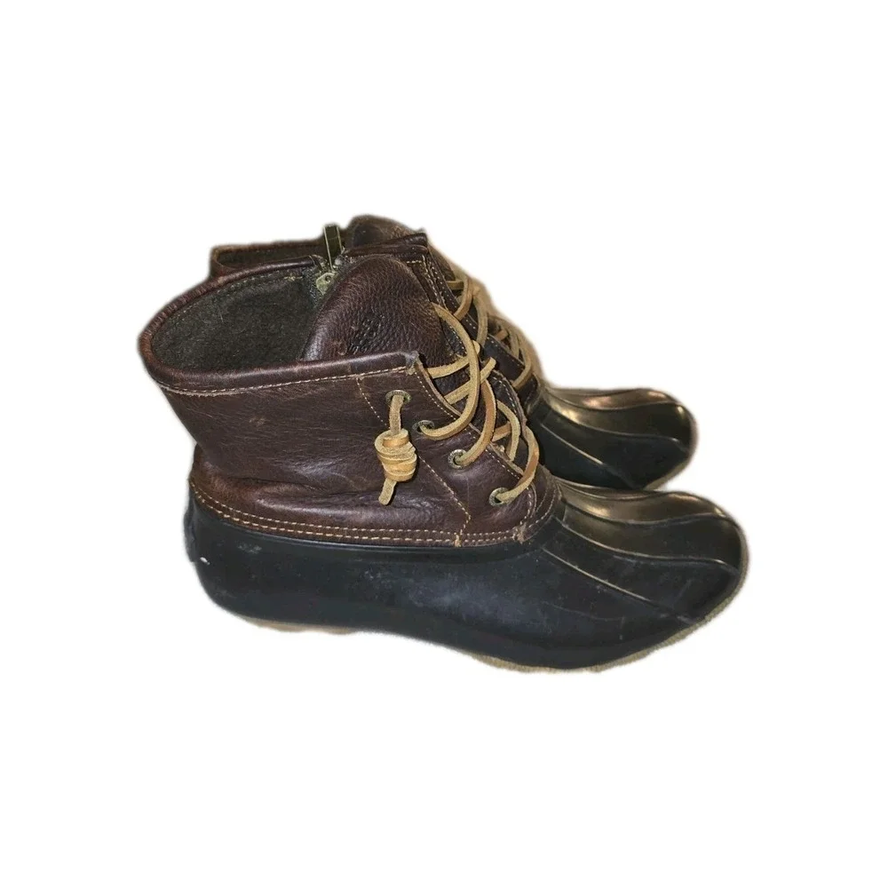 Womans‎ Sperry Top-Sider Leather Duck Boots | Preppy Nautical Fall Winter SZ 8